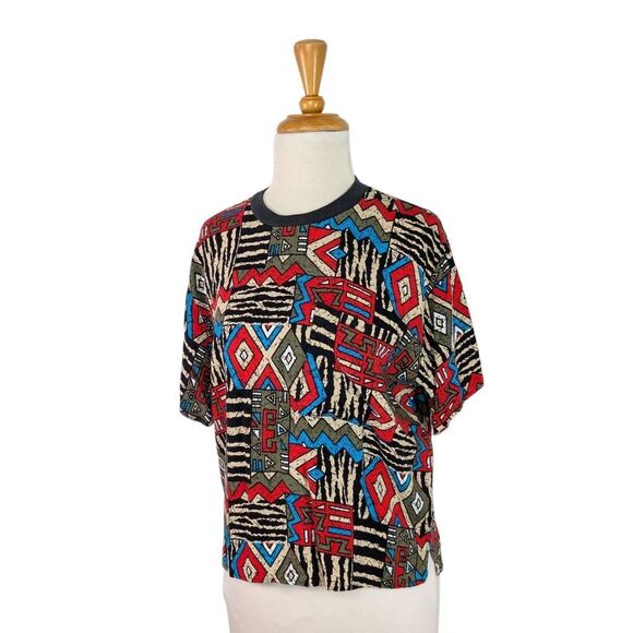 C. H. Sport M T-Shirt 90s Vintage Urban African Funky Boxy Art to Wear Cosby - Picture 3 of 8